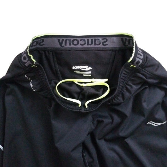 Saucony Women's Black Reflective Flexshell Run Shield Lined Running Pants Sz. S - Picture 7 of 13